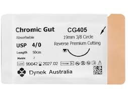 Chromic Catgut Sutures 4/0 RC 20MM 1/2 CIRCLE