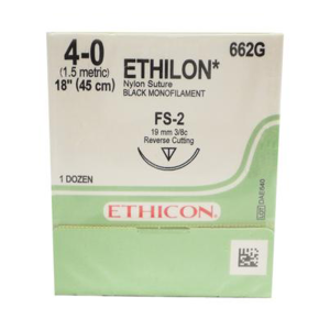 Nylon Suture 4/0 RC 18 mm 1/2 Circle